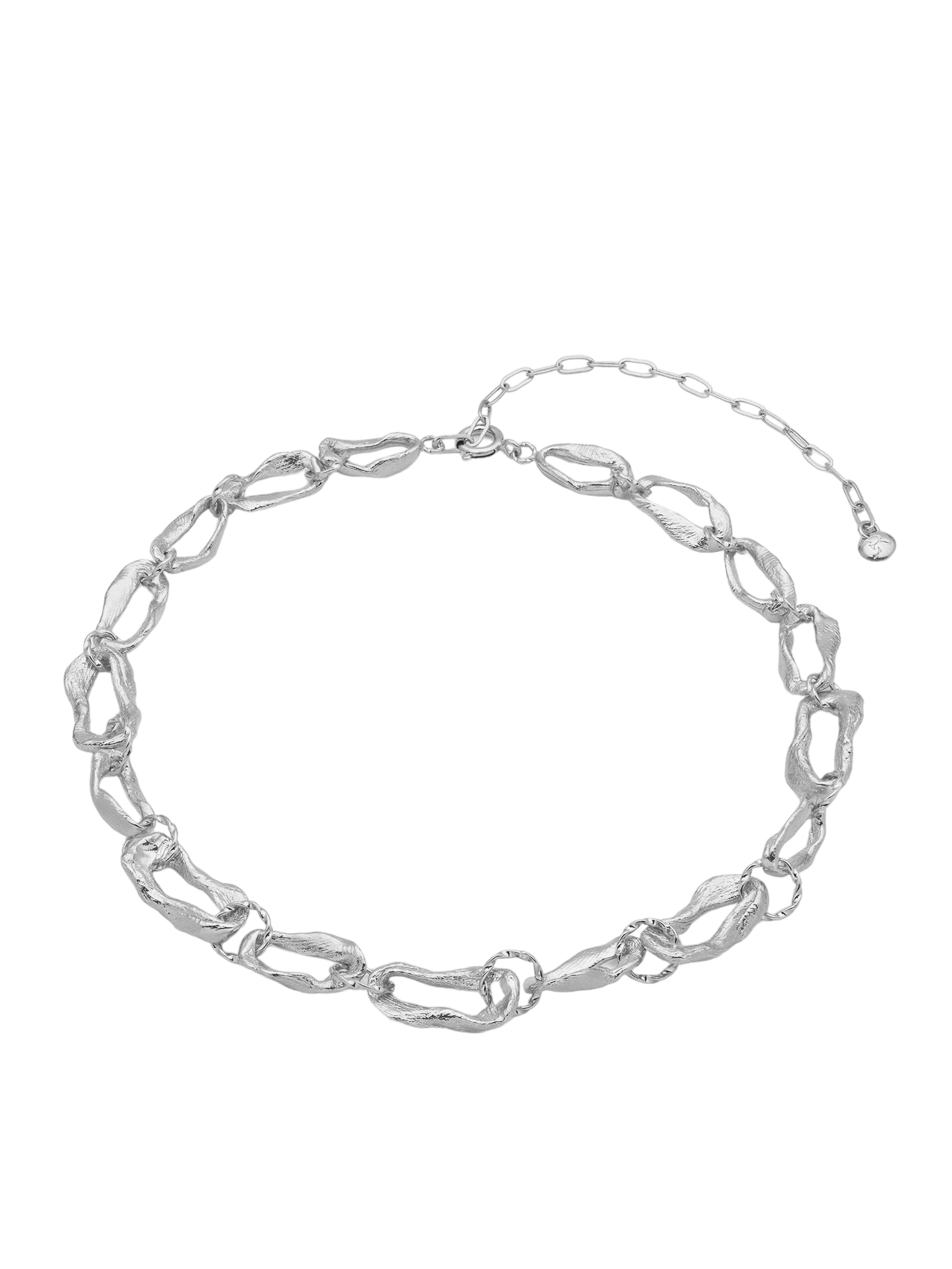 Vacation chain choker necklace silver